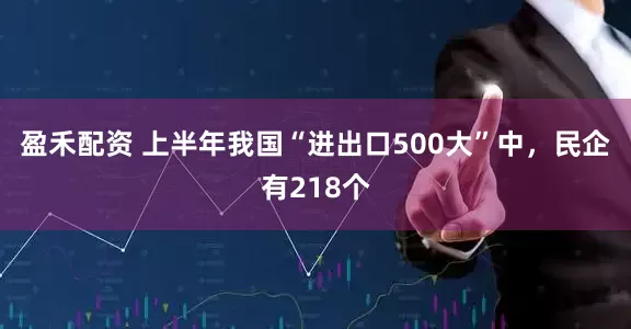 盈禾配资 上半年我国“进出口500大”中，民企有218个
